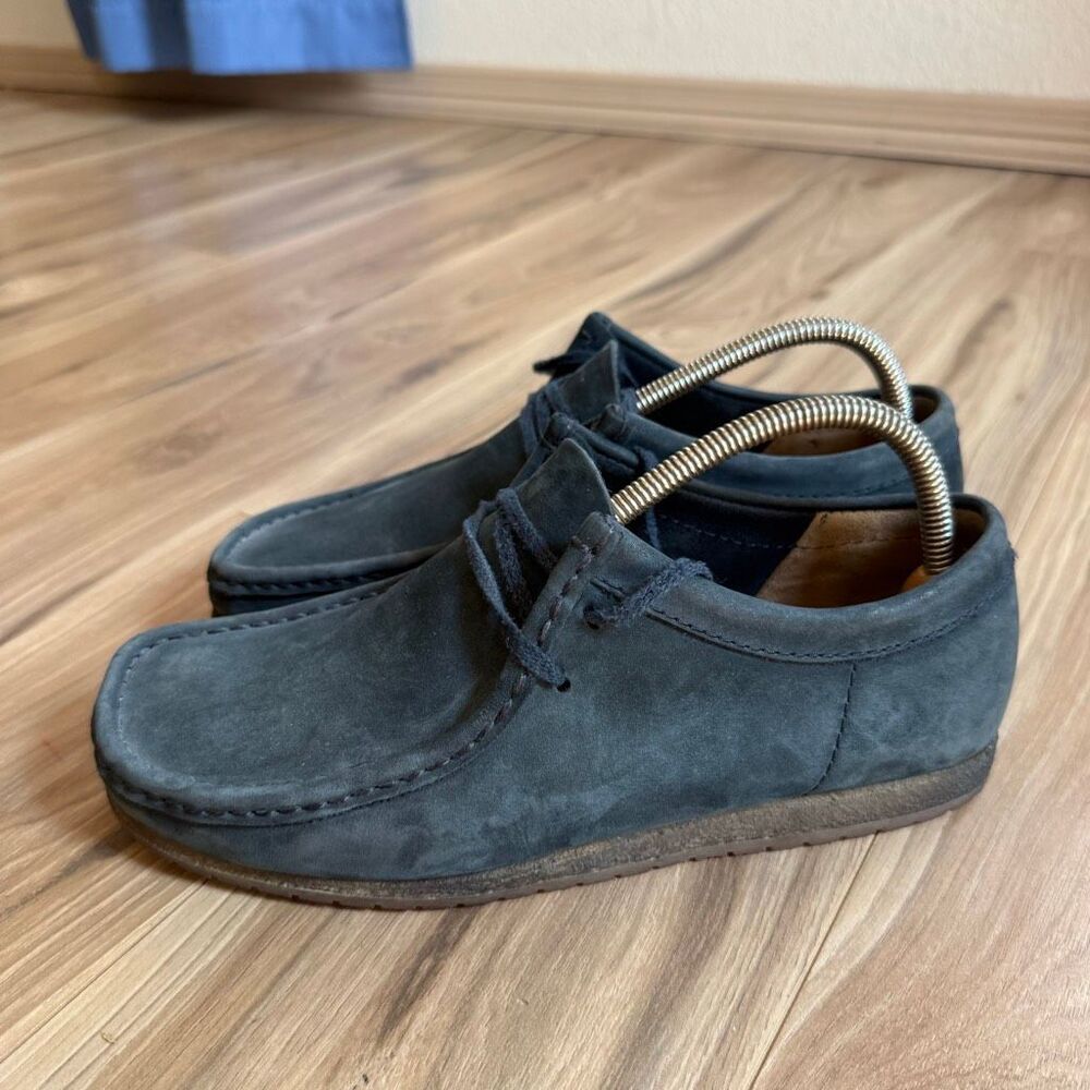 Clarks Men’s Blue Original Wallabee Lace Up Leather Suede Loafers Boat Shoe Size